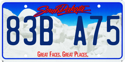 SD license plate 83BA75