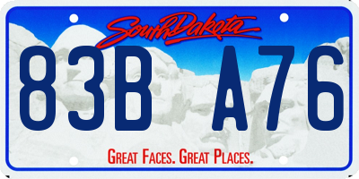 SD license plate 83BA76