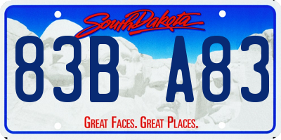 SD license plate 83BA83