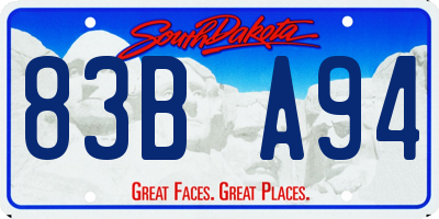 SD license plate 83BA94