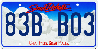 SD license plate 83BB03