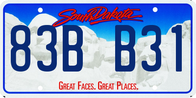 SD license plate 83BB31
