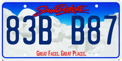 SD license plate 83BB87