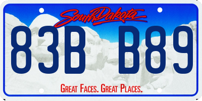 SD license plate 83BB89