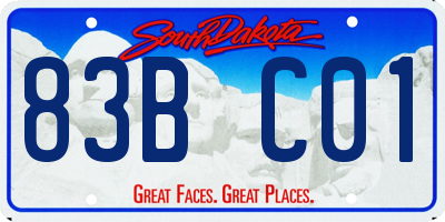 SD license plate 83BC01