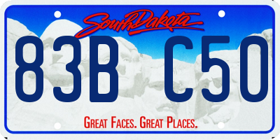 SD license plate 83BC50