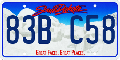 SD license plate 83BC58