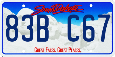 SD license plate 83BC67