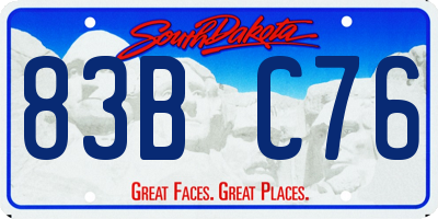 SD license plate 83BC76