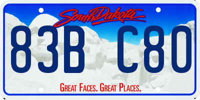 SD license plate 83BC80