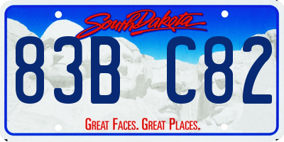 SD license plate 83BC82
