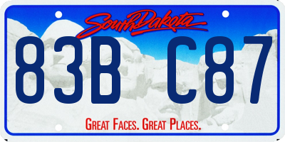 SD license plate 83BC87