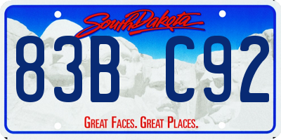 SD license plate 83BC92