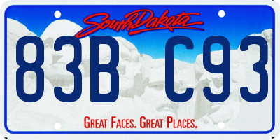 SD license plate 83BC93