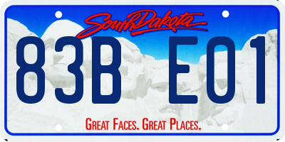 SD license plate 83BE01