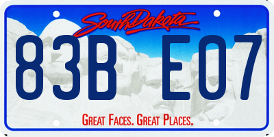 SD license plate 83BE07