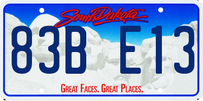 SD license plate 83BE13