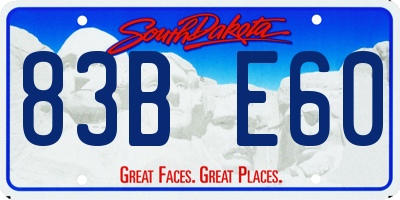 SD license plate 83BE60