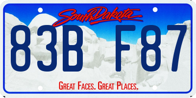 SD license plate 83BF87