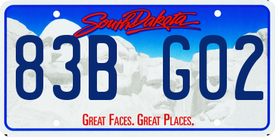 SD license plate 83BG02