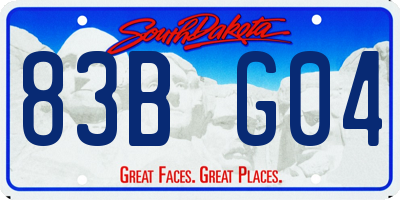 SD license plate 83BG04