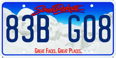SD license plate 83BG08