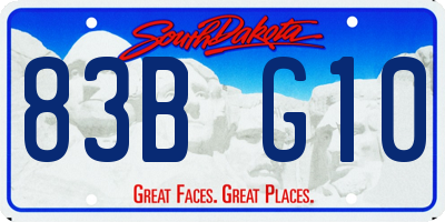 SD license plate 83BG10
