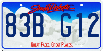 SD license plate 83BG12