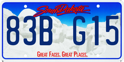 SD license plate 83BG15