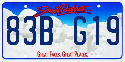 SD license plate 83BG19