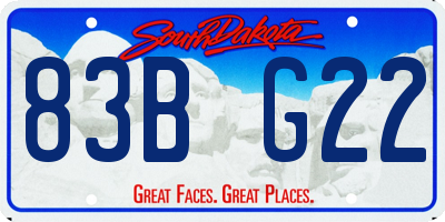 SD license plate 83BG22