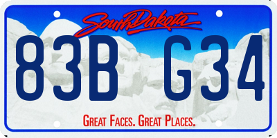 SD license plate 83BG34