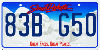 SD license plate 83BG50