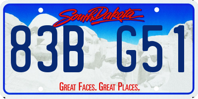 SD license plate 83BG51