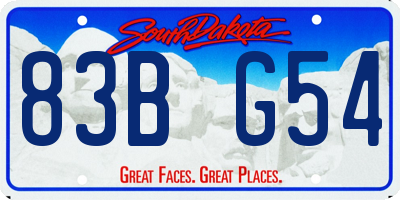 SD license plate 83BG54