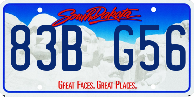 SD license plate 83BG56