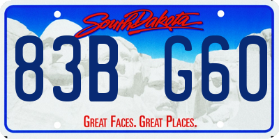 SD license plate 83BG60
