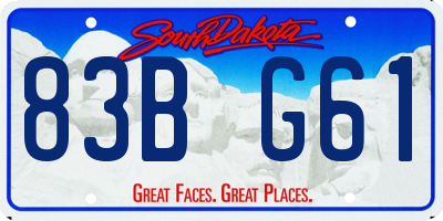 SD license plate 83BG61