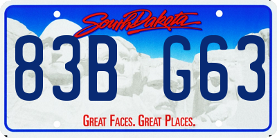 SD license plate 83BG63