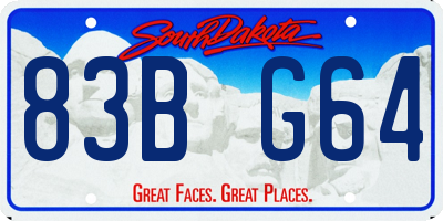 SD license plate 83BG64
