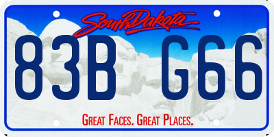SD license plate 83BG66