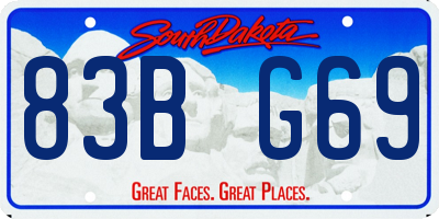 SD license plate 83BG69