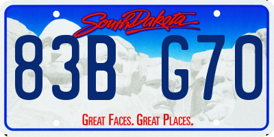 SD license plate 83BG70