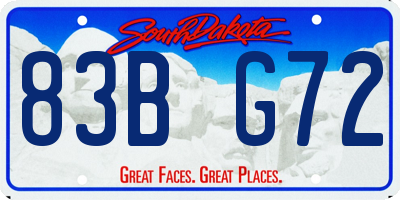 SD license plate 83BG72