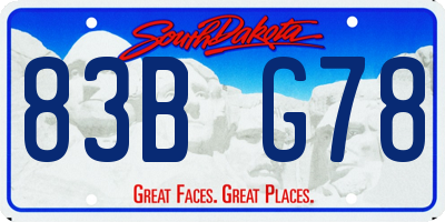 SD license plate 83BG78
