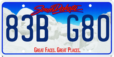 SD license plate 83BG80