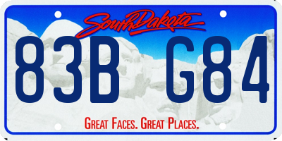 SD license plate 83BG84