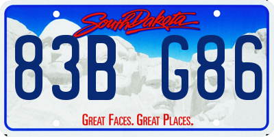 SD license plate 83BG86