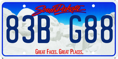 SD license plate 83BG88