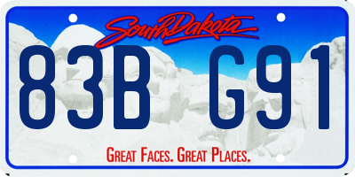SD license plate 83BG91